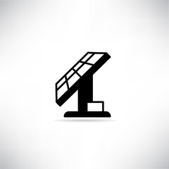 Obraz premium solar panel icon with shadow on gray background vector