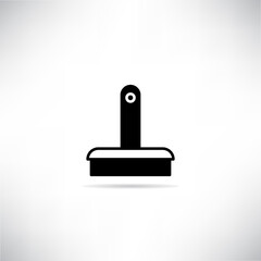 dustpan icon with shadow on white background