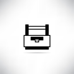 toolbox icon with shadow on gray background vector