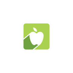 Logo template of modern apple. Simple flat style. Vector logo template ready for use.