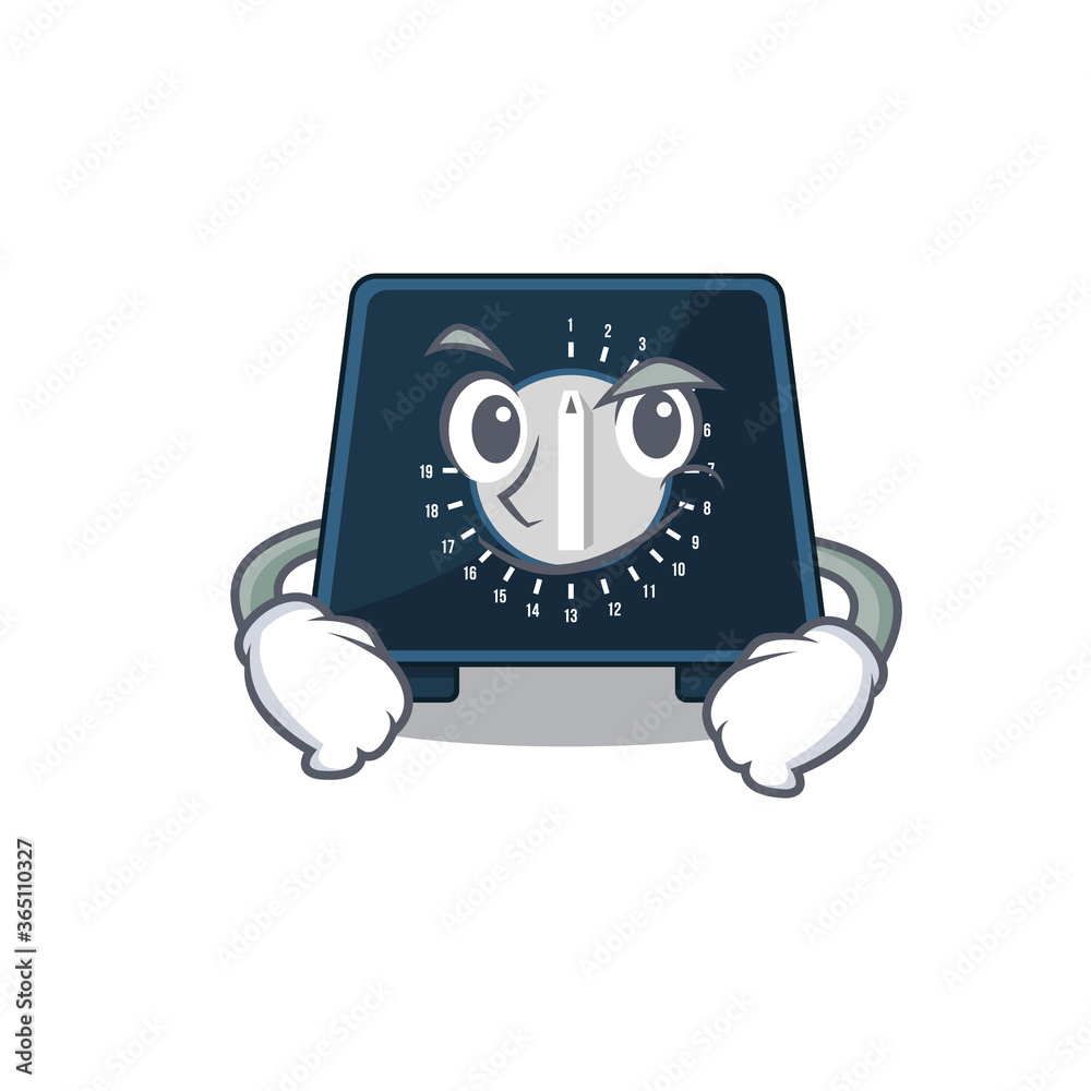 Wall mural A cute arrogant caricature design of kitchen timer having confident gesture