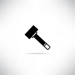 mallet icon with drop shadow vector illustration