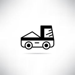 truck icon drop shadow on gray background