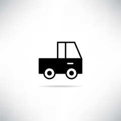 truck icon drop shadow on gray background