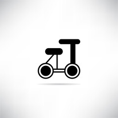 bicycle icon drop shadow on gray background