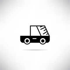 truck icon drop shadow on gray background