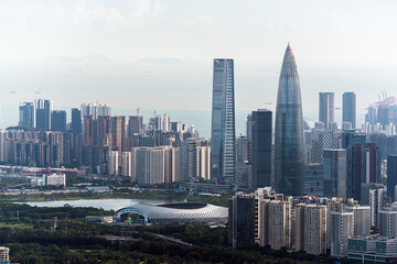 Urban skyline of Shenzhen Bay Houhai Financial District, Nanshan, Shenzhen
