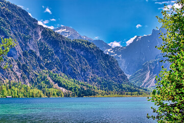 Naklejka na ściany i meble mountain lake in the alps