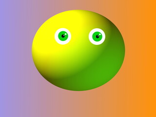 3d emoji. expressionless. quiet. looking forward. illustration. isolated. emoticon