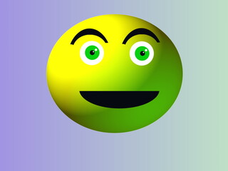 3d emoji. interested happy funny attentive. emoticon. isolated. illustration.