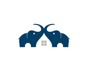 Two elephant form a house