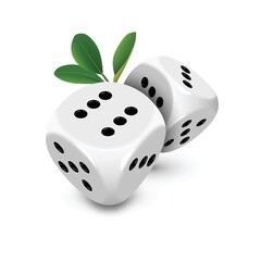 dice with leaves