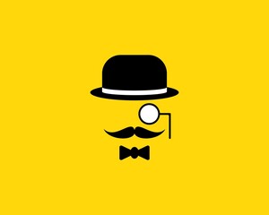 Mustache detective with a monocle