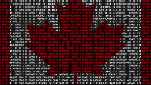 Canada Flag in Digital Binary Numbers cyber style matrix