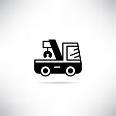 tow truck icon vector illustration on gray background