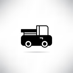 truck icon drop shadow on gray background