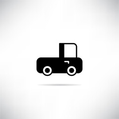 truck icon drop shadow on gray background