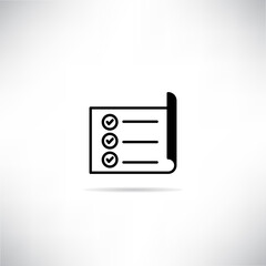 check list document icon drop shadow vector