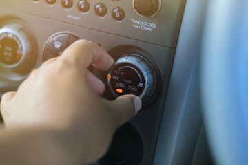 close up of a car control panel
