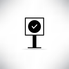 check mark in signage icon vector illustration