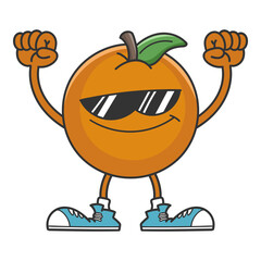 Orange cartoon with sunglasses
