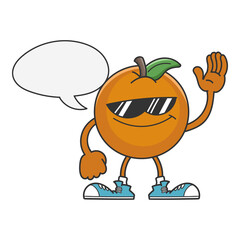 Orange cartoon with sunglasses
