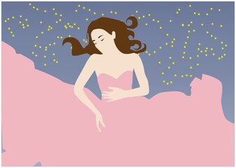 woman on star background