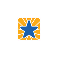 Logo template of shining star. Simple flat style. Vector logo template ready for use.