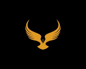 Flying eagle with pen point as head