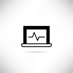 graph signal on laptop icon vector
