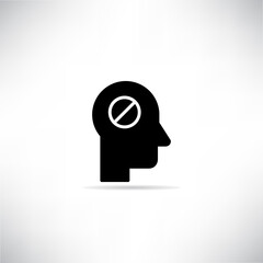 human head and ban or block sign