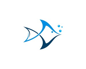 Abstract fish with water bubbles