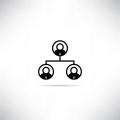 Fototapeta premium organization chart icon drop shadow on gray background
