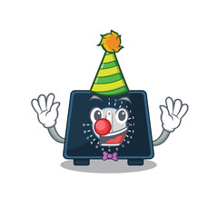 smiley clown kitchen timer cartoon character design concept