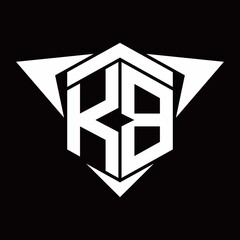 KB Logo monogram with wings arrow around design template