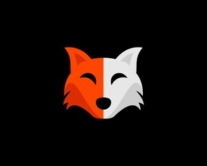 Orange and silver fox head