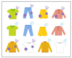 Scent trouble illustration set of clothes
