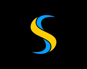 Naklejka premium Abstract swoosh with S letter initial