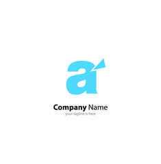 the simple modern logo of letter A with white background