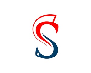 S letter initial with spartan helmet