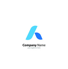 the simple modern logo of letter A with white background