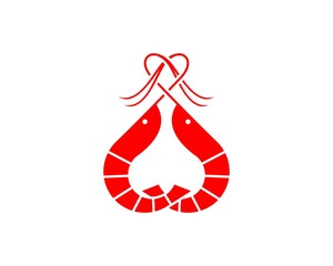 Red shrimp with form a love