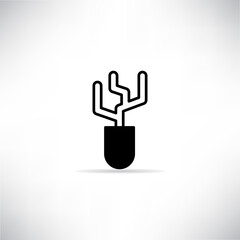 cactus icon with shadow on white background