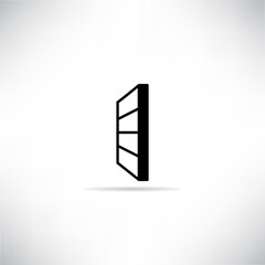 wall icon with shadow on white background