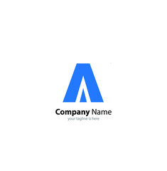 the simple modern logo of letter A with white background