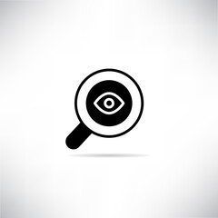 view magnifier icon with shadow on white background
