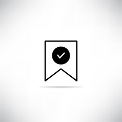 bookmark and check mark icon vector illustration