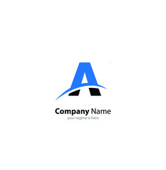 the simple modern logo of letter A with white background