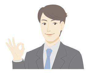Male illustration / OK sign