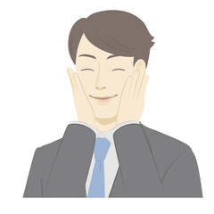 .Illustration of men / very pleased